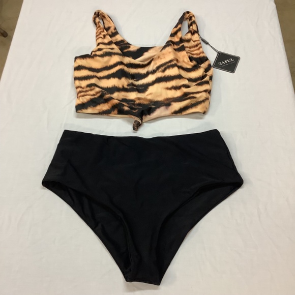 Zaful animal print high waist two piece bikini set size large NWT - Picture 2 of 8